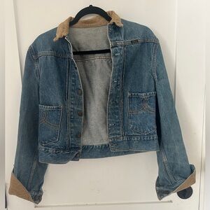 Vintage Polo Western Ralph Lauren Denim Jacket Corduroy Collar USA